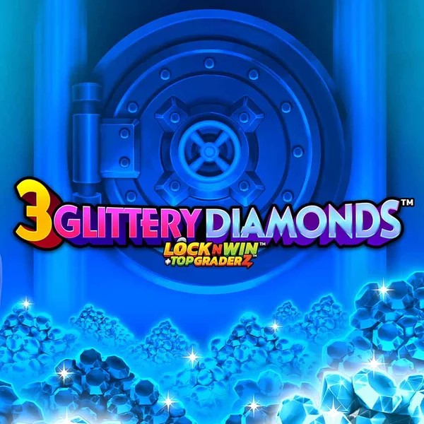 3 Glittery Diamonds slot visual from PearFiction Studios available on kittybingocasino.com
