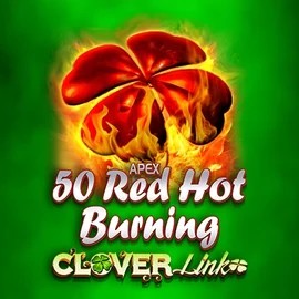 Slots logo of 50 Red Hot Burning Clover Links from Novomatic at Kitty Bingo