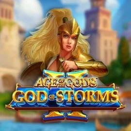 Age Of The Gods: God Of Storms 2 online game logo by Playtech on kittybingocasino.com