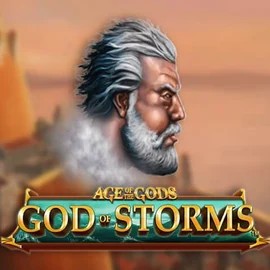 Age Of The Gods: God of Storms slot logo by Playtech at Kitty Bingo